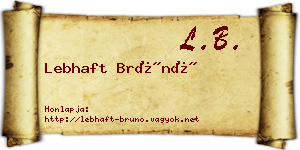 Lebhaft Brúnó névjegykártya